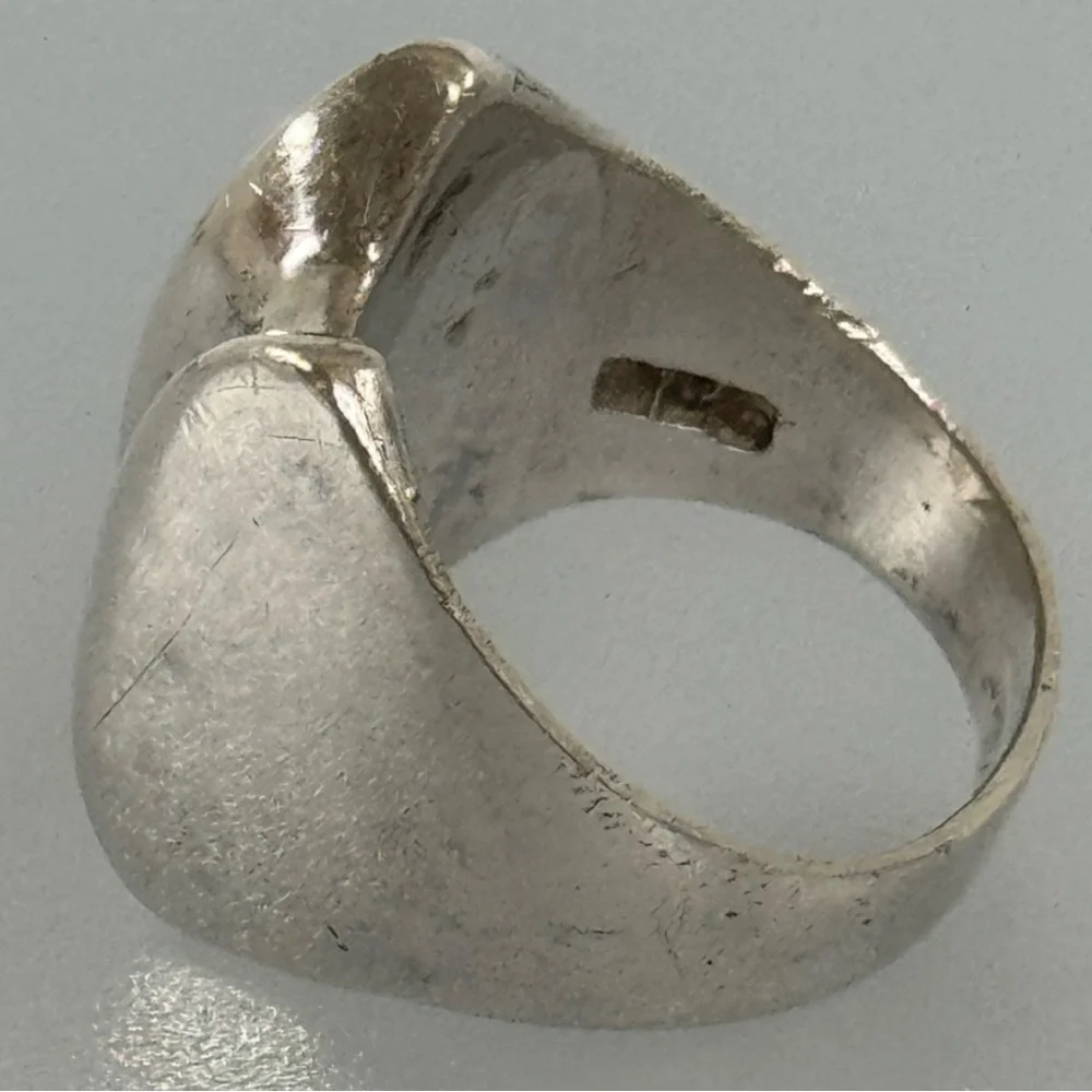 Polished Sculptural Wide Band Ring - 925 Silver